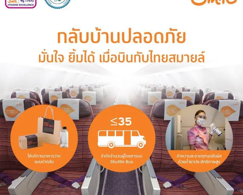 ไทยสมายล์เน้นย้ำมาตรฐานสุขอนามัยอย่างสูงสุด เตรียมความพร้อมรองรับผู้ที่ต้องการเดินทางในช่วงสงกรานต์